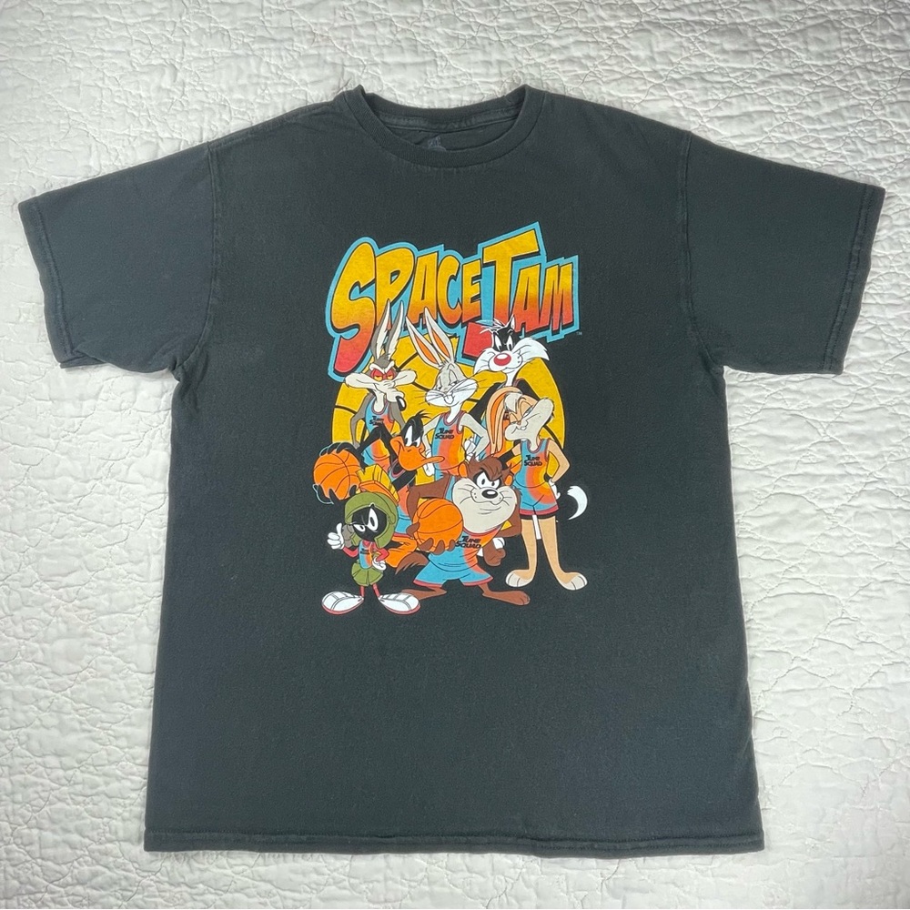 💖5/$25 Space Jam Looney Tunes Tune Squad Short Sleeve Black T-Shirt Youth L